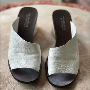 MERCEDES CASTILLO Izar White Leather Mules 39